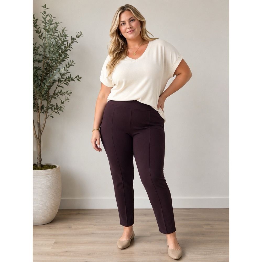 Old Navy Women's Purple Stevie Pull On Pants Mid Rise Stretch Plus Size XXL New
